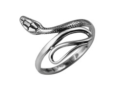 Серебряное кольцо Змейка